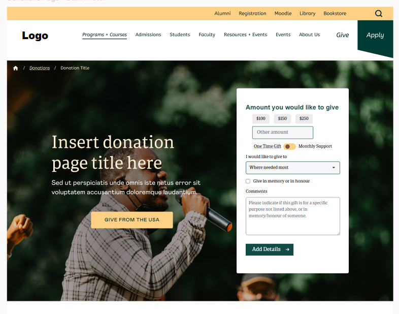 Screenshot of website design project