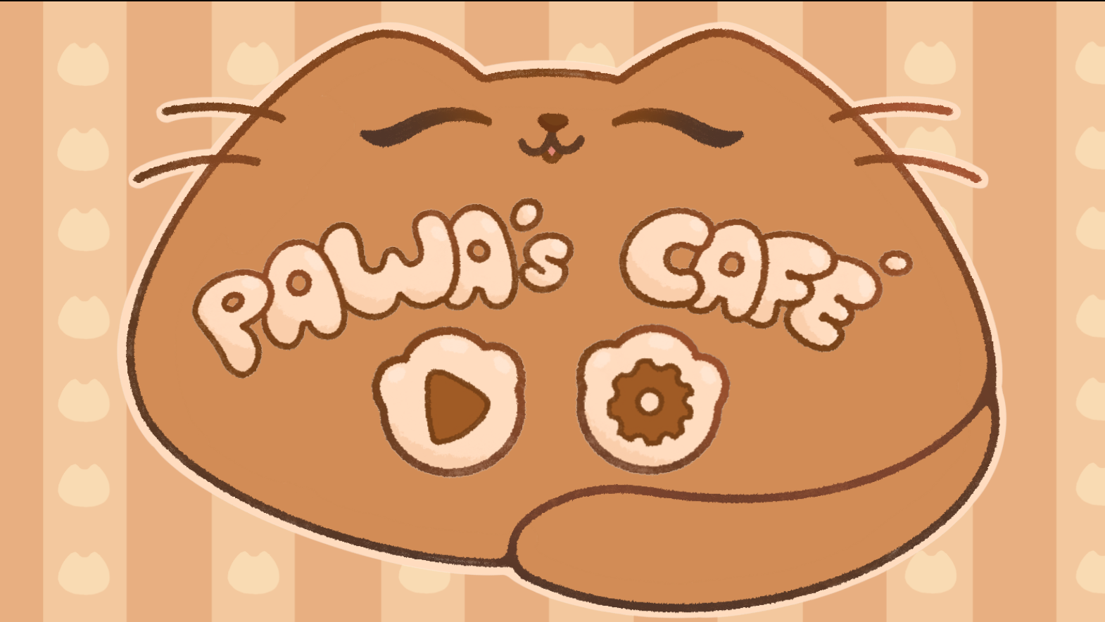 Pawa's café - Game title with a cat